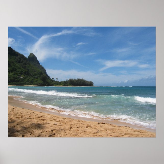 Póster Hermosas playas de Kauai (Frente)