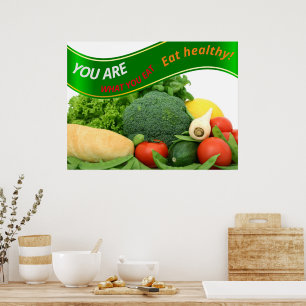 Póster Hermosas verduras "Eres lo que comes"
