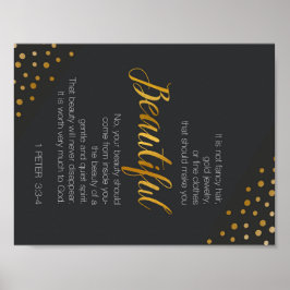 Póster Hermoso, 1 Peter 3 versículo de las escrituras