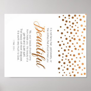 Póster Hermoso, 1 Peter 3 versículo de las escrituras