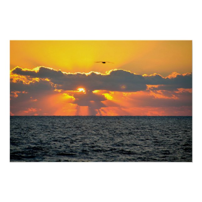 Póster Hermoso amanecer de playa (Anverso)