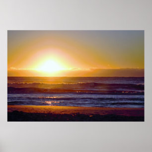 Póster Hermoso amanecer en la foto de la costa
