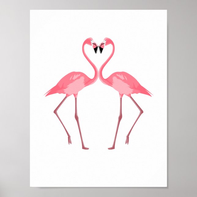 Póster Hermoso amor rosa de los flamencos (Frente)