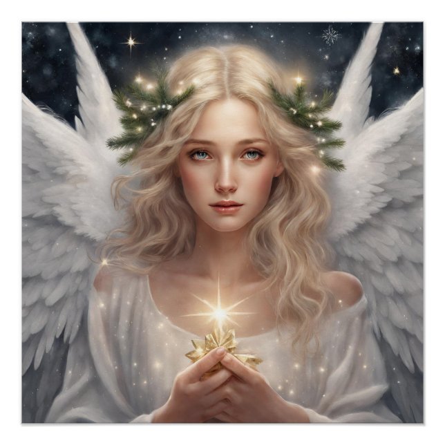 Póster Hermoso Ángel de Navidades (Anverso)