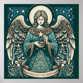 Póster Hermoso Ángel Debajo de las estrellas