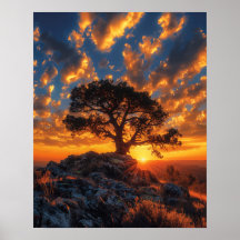 Hermoso árbol al atardecer