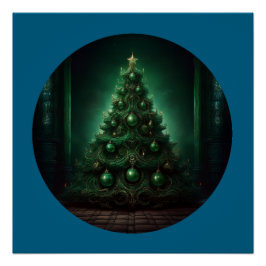 Póster Hermoso árbol de Navidad de estilo barroco