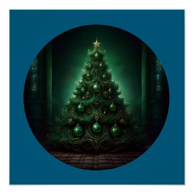 Póster Hermoso árbol de Navidad de estilo barroco (Anverso)