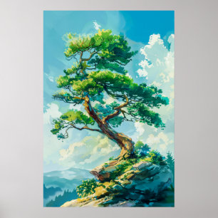 Póster Hermoso árbol de pino