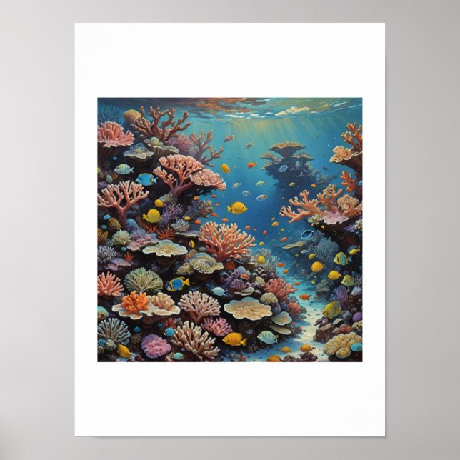 Póster Hermoso arrecife de coral (Frente)