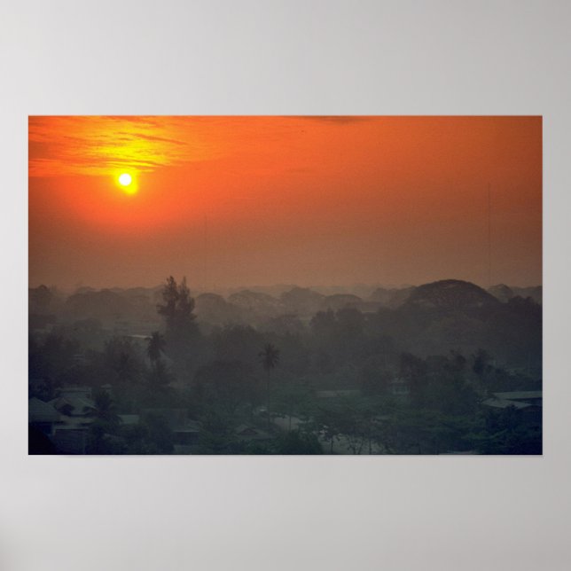 Póster Hermoso atardecer: Bangkok, Tailandia (Frente)