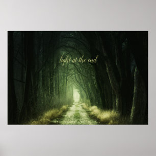 Póster Hermoso bosque oscuro verde