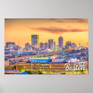 Póster Hermoso Boston, Massachusetts, Estados Unidos