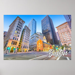 Póster Hermoso Boston, Massachusetts, Estados Unidos