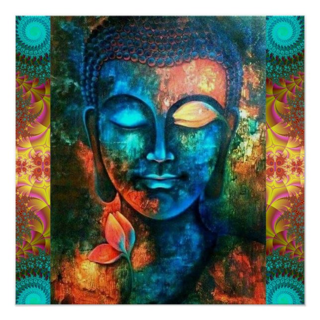 Póster Hermoso Buda de colores (Anverso)
