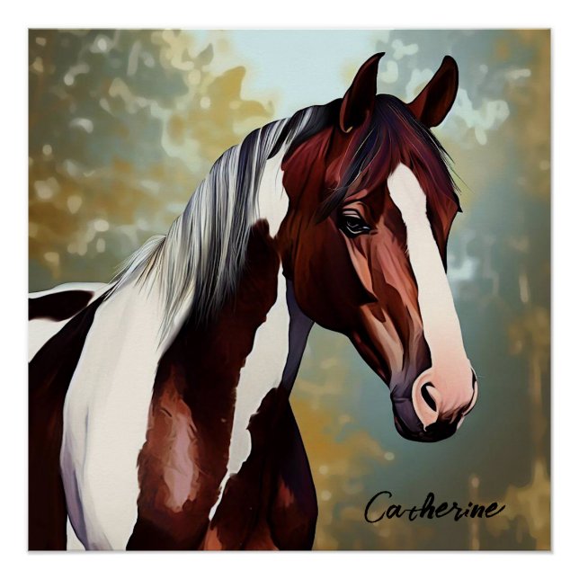 Póster Hermoso caballo de pintura (Anverso)