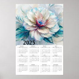 Póster Hermoso calendario floral 2025