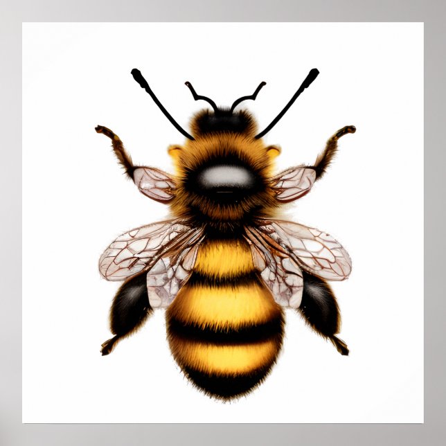 Póster Hermoso cartel de abeja melífera natural (Frente)