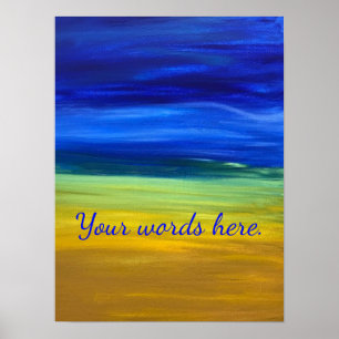 Póster Hermoso cartel de palabras pintadas de arena y cie