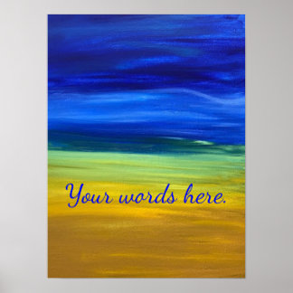 Póster Hermoso cartel de palabras pintadas de arena y cie