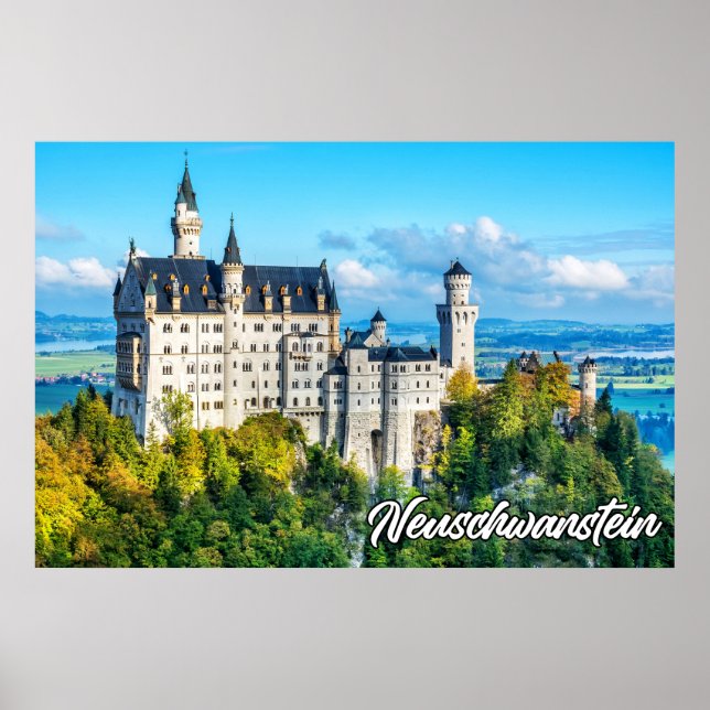 Póster Hermoso Castillo Neuschwanstein, Alemania (Frente)