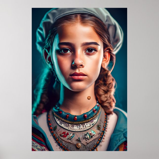 Póster hermoso chica (Frente)