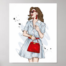 Hermoso chica con ropa elegante con acento de moda