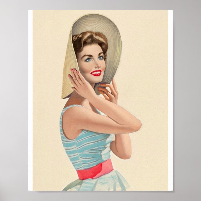 Póster Hermoso Chica Retro Pin Up Vintage (Frente)
