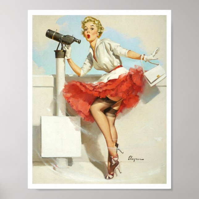 Póster Hermoso Chica Retro Pin Up Vintage (Frente)