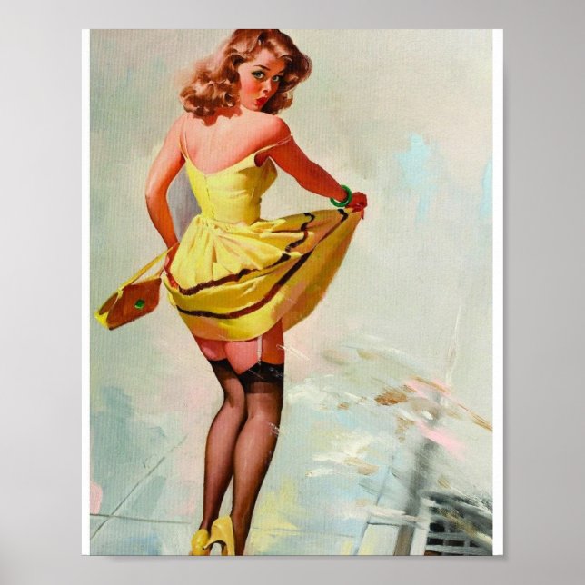 Póster Hermoso Chica Retro Pin Up Vintage (Frente)