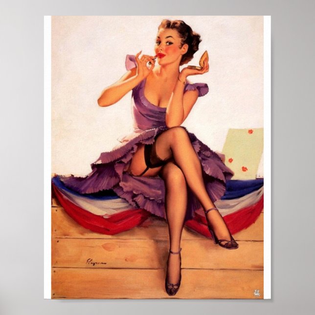 Póster Hermoso Chica Retro Pin Up Vintage (Frente)