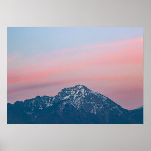 Póster Hermoso cielo de puesta de sol montaña Storžič, Es