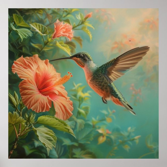 Póster Hermoso colibrí (Frente)