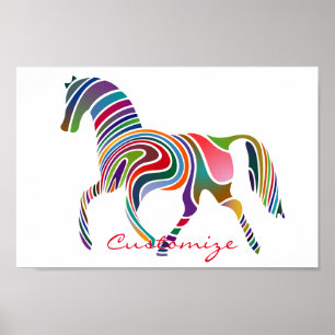 Póster Hermoso color arcoiris Caballo Thunder_Cove