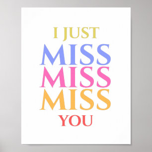 Póster Hermoso Colorido Repetido Te Extraño