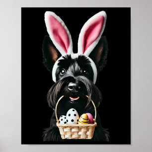 Póster Hermoso conejito orejo escocés perro azaroso huevo