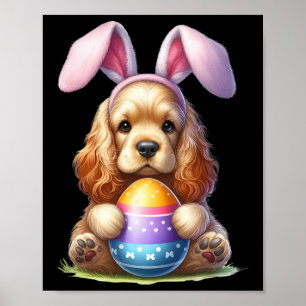 Póster Hermoso Conejo Hermano Español Perro Pascua Huevos