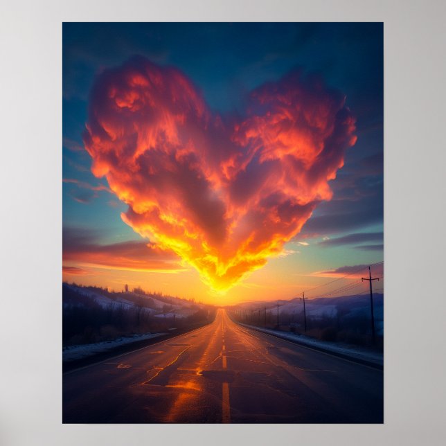 Póster Hermoso Corazón de Nube (Frente)