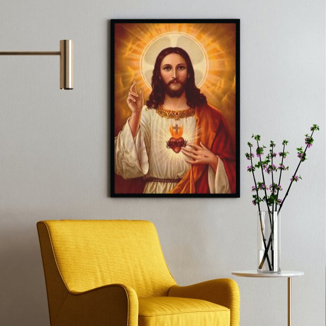 Póster Hermoso corazón sagrado religioso de la imagen de  (Subido por el creador)