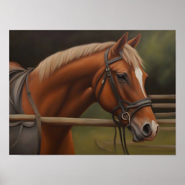 Póster Hermoso cuadro de caballos (Frente)