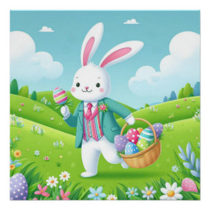 Póster Hermoso de Pascua, bonito y colorido Rótulo Pedest