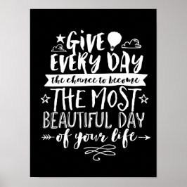 Póster Hermoso día Inspirador Poster de citas de vida