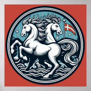 Póster "Hermoso Dinamarca Caballos místicos" 19