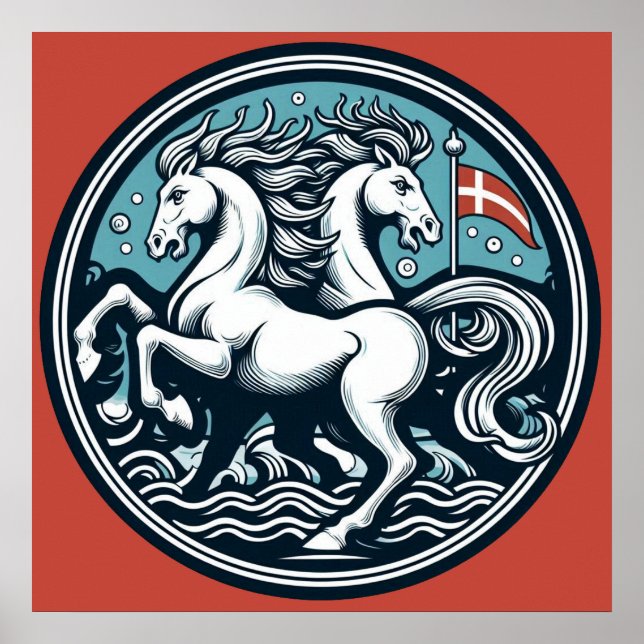 Póster "Hermoso Dinamarca Caballos místicos" 19 (Frente)