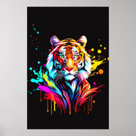 Póster Hermoso diseño abstracto de tigre