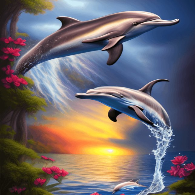 Póster Hermoso dúo de delfines en el paraíso (Subido por el creador)