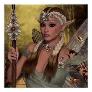 Póster Hermoso Elfo Marrón