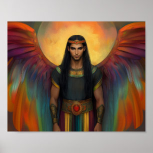 Póster Hermoso Espíritu Celestial Guía Alas de Arcoíris