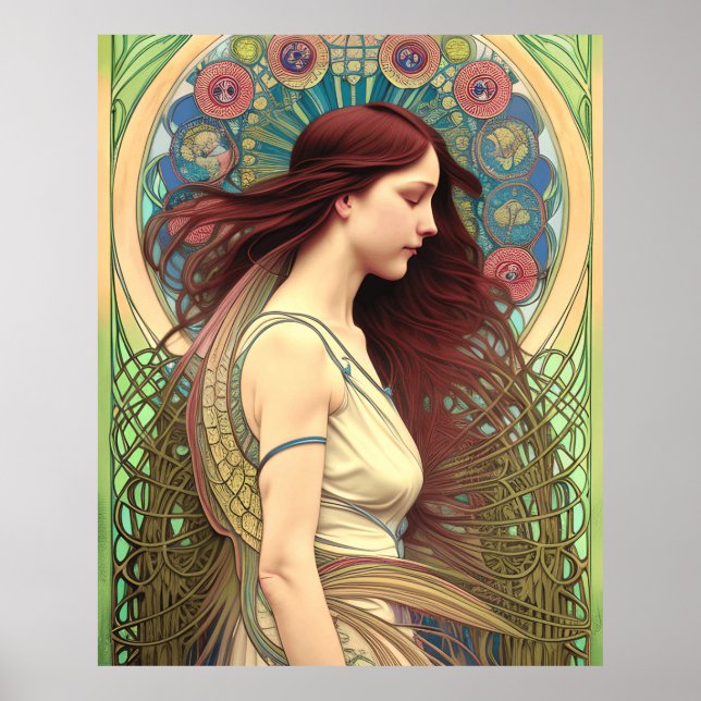Póster Hermoso estilo Art Nouveau (Frente)