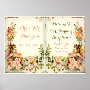Póster Hermoso floral romántico